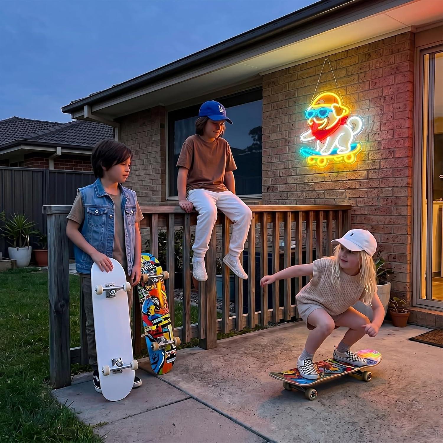Skateboarding Dog Neon Sign Hi - огляд і ціна Skateboard