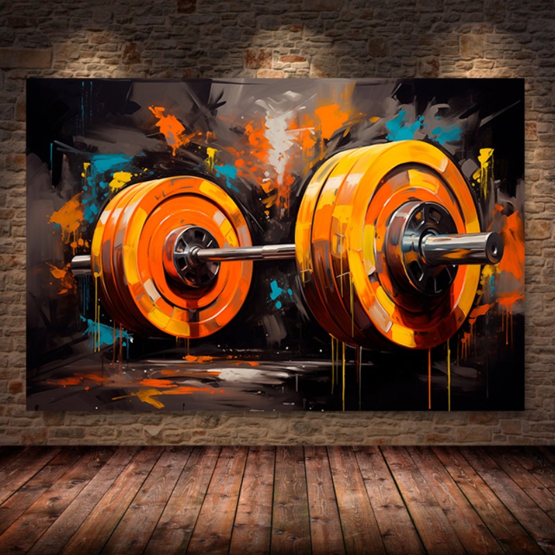 Graffiti Barbell Canvas Painti - огляд і ціна Sports Equipment Poster
