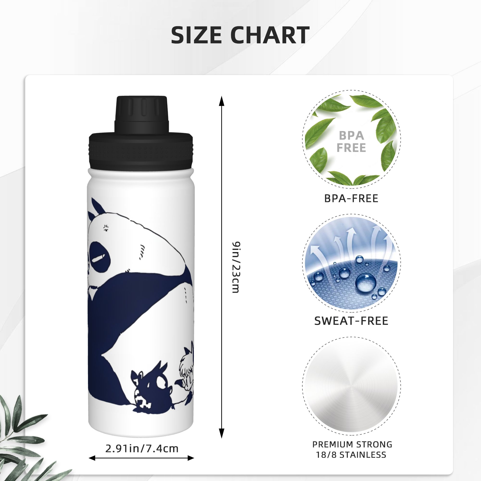 Ranma 1/2 Japanese Anime Panda - огляд і ціна Sports Water Bottle Insulated