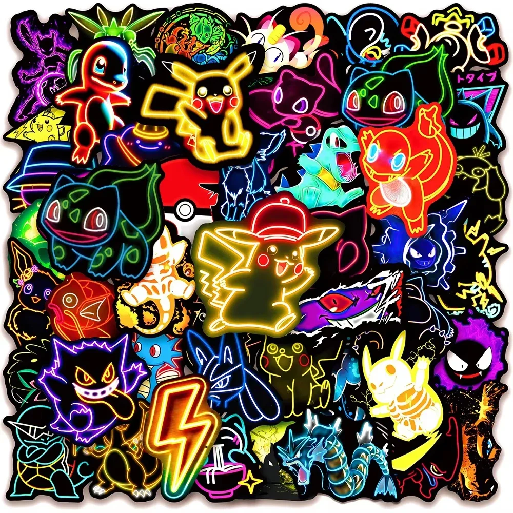 100pcs Neon  Pokémon  Stickers - огляд і ціна Skateboard